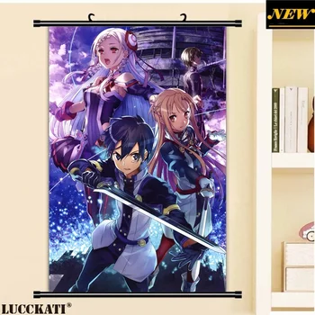 

40X60CM Sword art online Sao Asuna Kazuto kirito alice sexy loli gun cameltoe cartoon anime wall scroll canvas painting poster