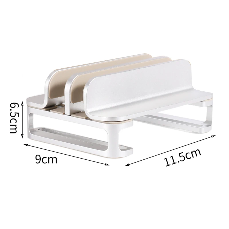 Алюминиевый сплав ноутбук вертикальный кронштейн Настольный двойной слот для карт мобильный телефон плоский кронштейн для хранения ноутбука