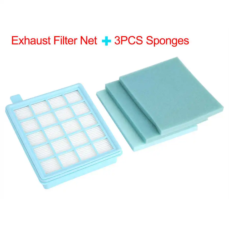 

Vacuum Cleaner HEPA Exhaust Filter Net+ 3PCS Sponges for Philips FC8471/8630/9322 Accessories