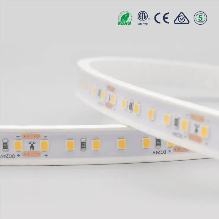 [Seven Neon] DC24V 24W IP67 трубка Водонепроницаемая 120led/M Белый/теплый белый сильный яркий светодиод SMD 5050 Гибкая светодиодная smd лента
