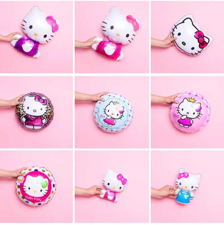 Мультфильм hello kitty алюминиевые воздушные шары для украшения вечеринок детский день рождения свадебное украшение игрушки алюминиевый шар