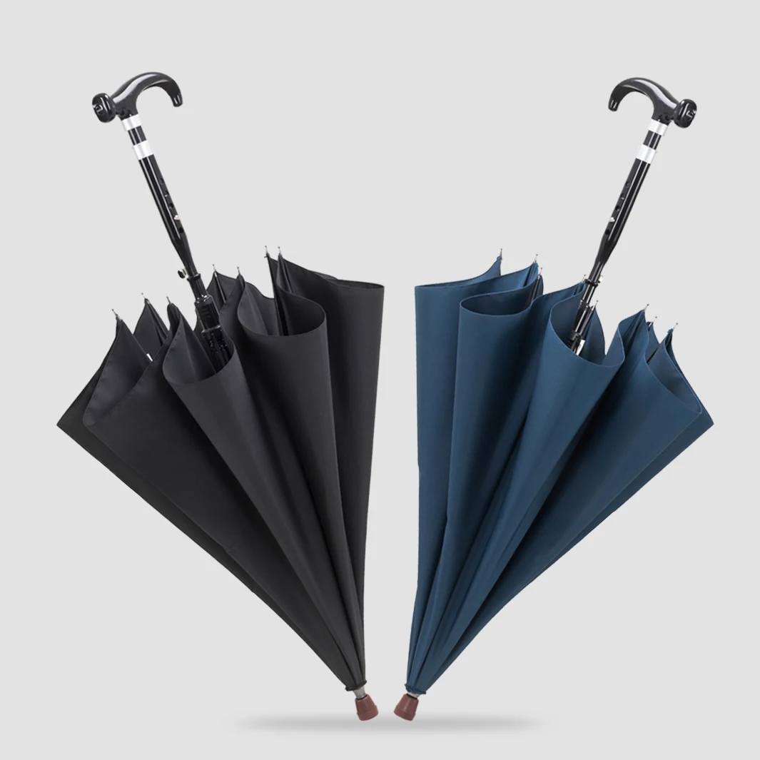 Зонт от дождя с длинной ручкой, противоскользящий, регулируемая высота, трость, мужской ветрозащитный зонт для гольфа, большой зонт, мужской подарок
