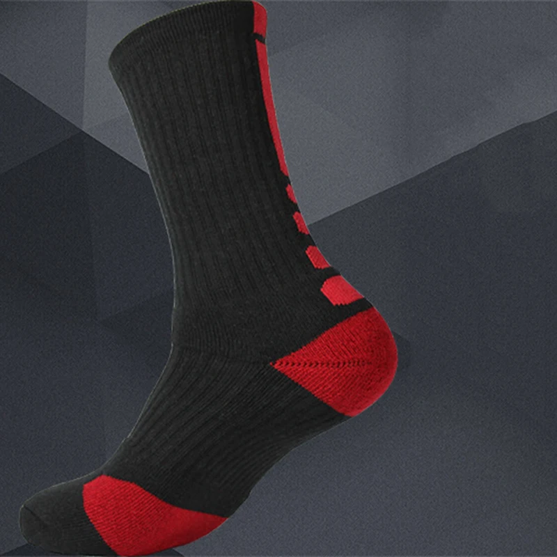 red 1 пара, мужские Компрессионные носки для велоспорта, баскетбольные детские носки, хлопковые махровые носки, зимние уличные носки для кемпинга, походов, спортивных носков - Цвет: red