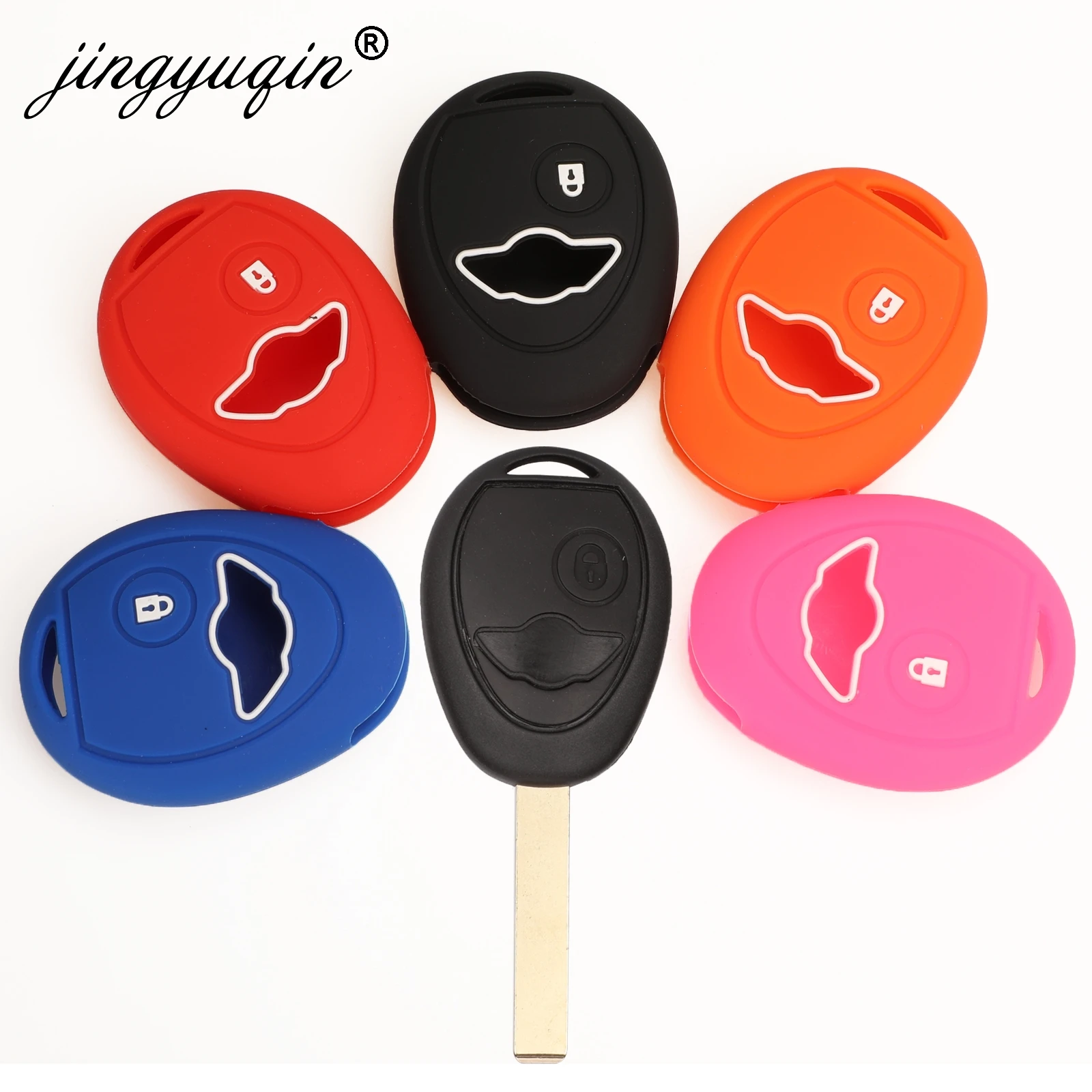

jingyuqin Silicone Car Key Cover for bmw Mini Cooper R50 R53 1 Button Remote Key Case Protection Holder