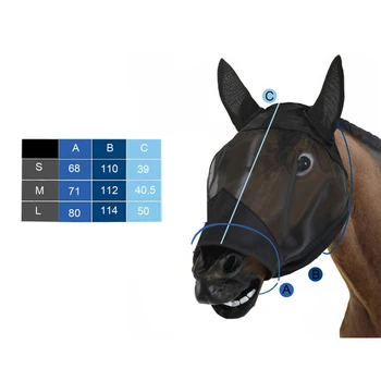 

Horse Fly Cover Riding Mesh Cover Anti Mosquito Cover Breathable Full Face Optional Size For Most Horse Head