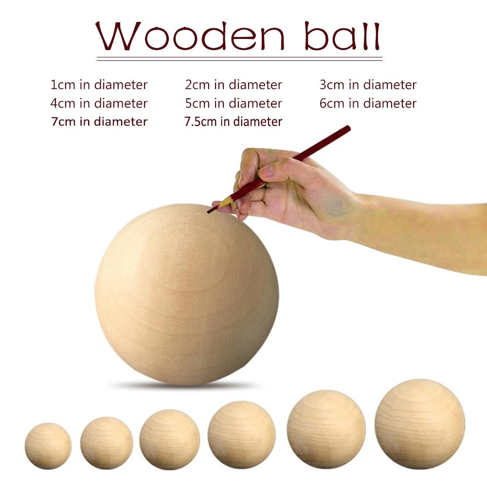 bevestig alstublieft vergeetachtig bijgeloof Houten Ballen Voor Ambachten Massief Houten Ronde Bal Diy Natural Ball  Ronde Spacer Hout Kralen Sieraden Maken  1/2/3/4/5/6/7/7.5Cm|Doe-het-zelfproducten| - AliExpress