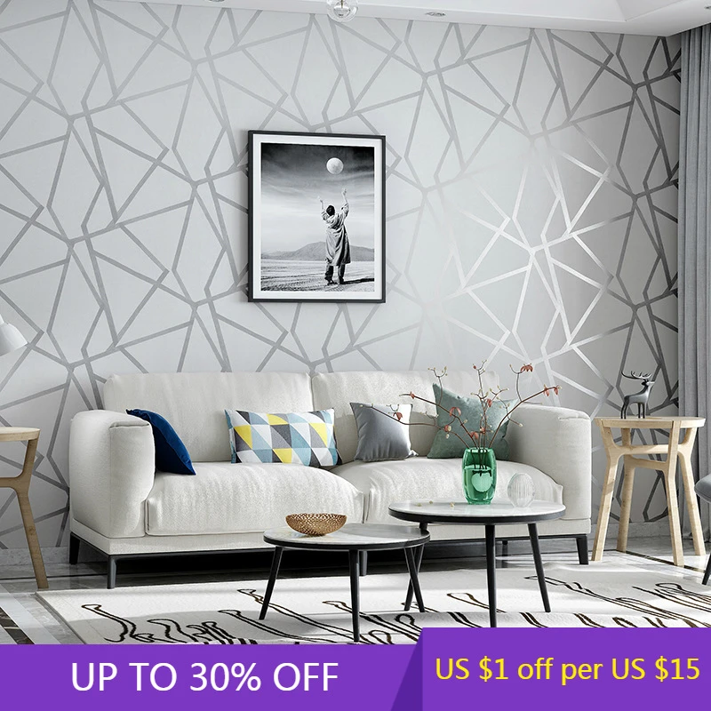 Modern Simple Nordic Light Luxury Geometric Lines Jewelry Wallpaper TV  Background Wall Painting Living Room Dining Room Bedroom|Vải & Thảm Dán  Tường| - AliExpress