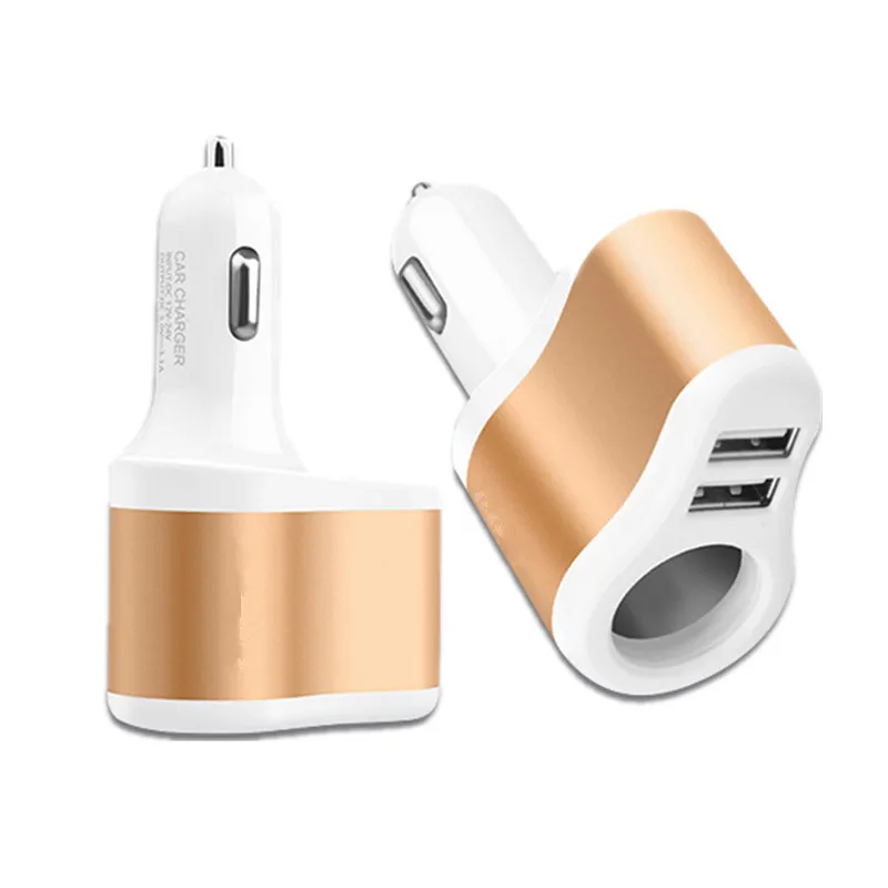 Двойной USB Автомобильное зарядное устройство с одним из двух многофункциональное автомобильное возможна одновременная зарядка нескольких устройств(машинная Зажигалка для сигарет