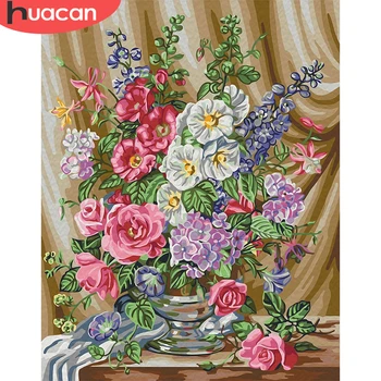 

HUACAN Painting By Numbers Flower In Vase Drawing On Canvas HandPainted Painting Art Gift DIY Pictures By Number Kits Home Decor