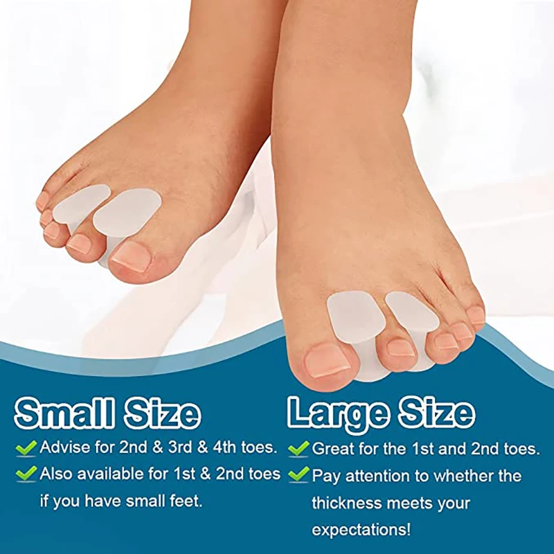 4Pcs Silicone Foot Finger Toe Separator Adjuster Hallux Valgus Pedicure Corrector Feet Care Bunion Bone Thumb Valgus Protector