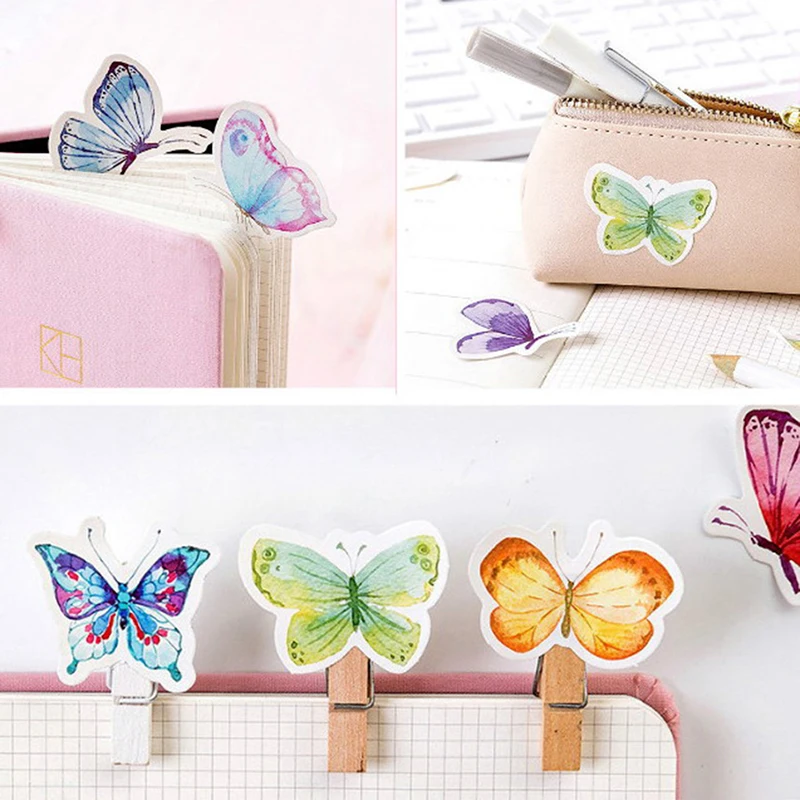 46x Бабочка Сад DIY стикеры для дневника бумажные гальки подарки Декор для упаковки