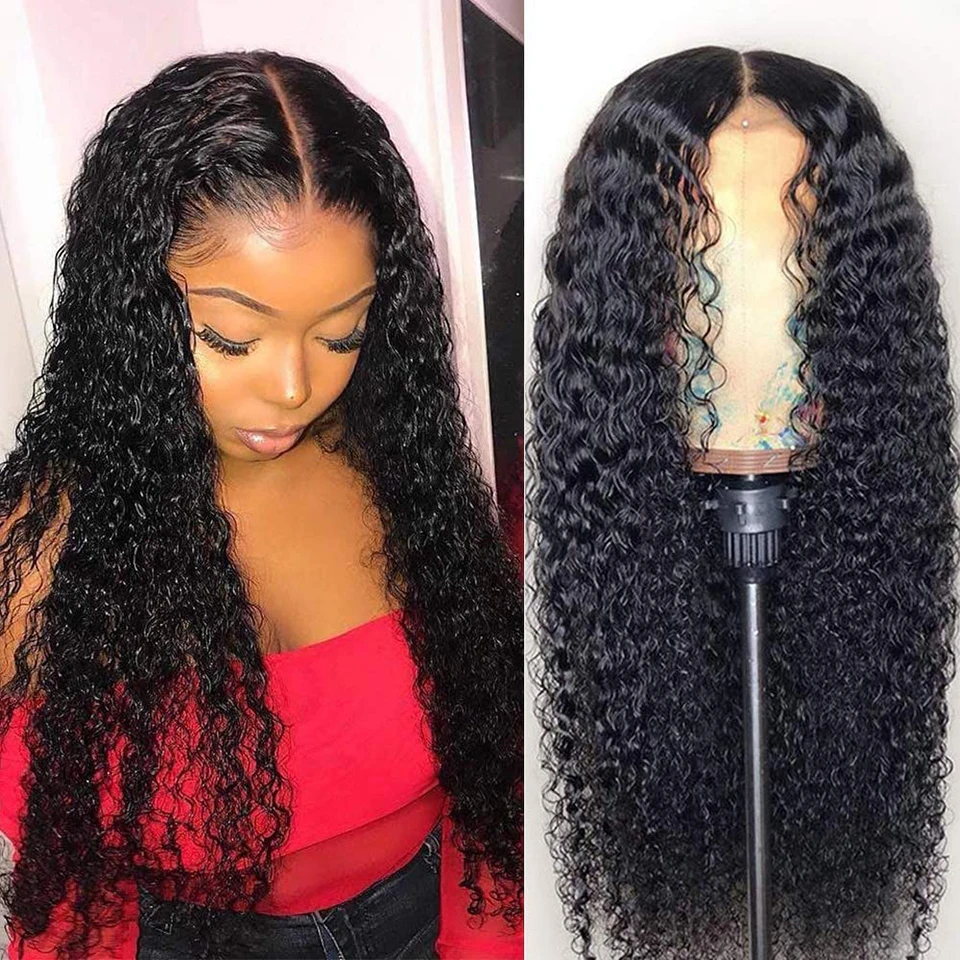 Indian Deep Curly Lace Front Wig Wigs Curly Wave 13×4 Glueless Lace Closure Wig Prelucked Hairline