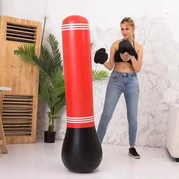 

1.5M New Inflatable Stress Punching Tower Bag Boxing Standing Water Base Training Pressure Relief Bounce Back Sandbag with Pump