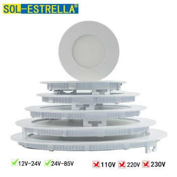 

DC12V Led Downlight Embedded Highlight Energy saving Marine RV Circular Panel light Ceiling lamp 24V 36V 48V 3W 6W 9W 12W 15W 18