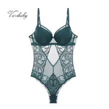 Varsbaby, глубокий v-образный вырез, узкая талия, цельный комплект прозрачного нижнего белья с вышивкой, пуш-ап, полые кружева, пряжа, форма тела, комплект нижнего белья
