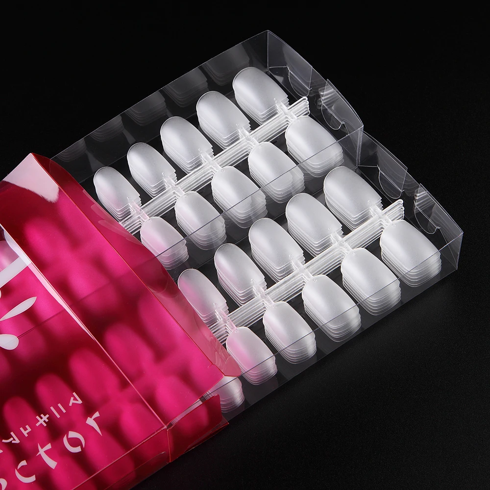 12Sheets bag 288pcs False Nails 12 Sizes Ultra thin Matte Frosted Patch 0 12mm Transparent Full 5