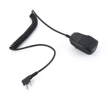 

Rainproof 2-pin Shoulder Remote Speaker Mic Microphone PTT For Kenwood Wouxun Puxing Baofeng Two Way Radio 2pin