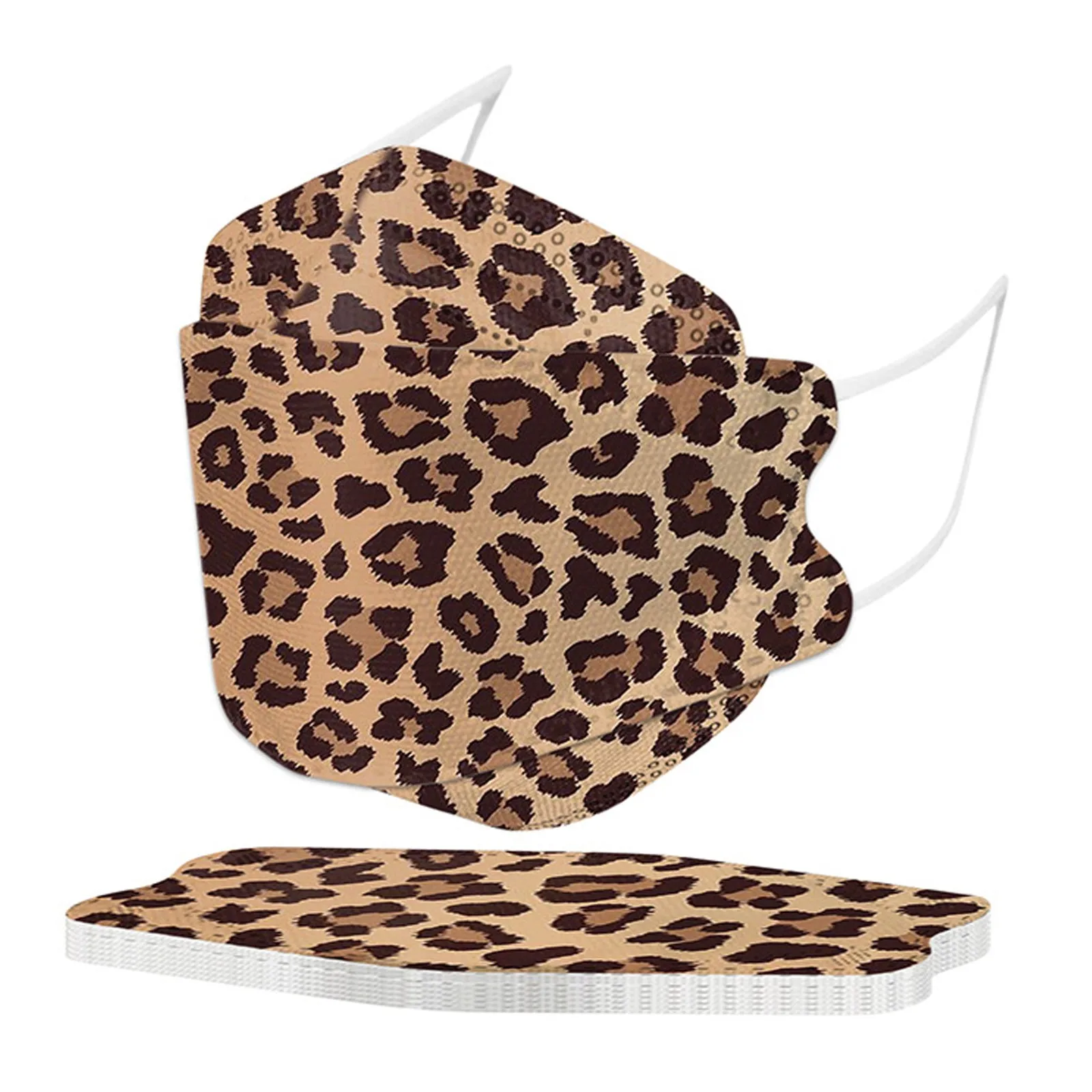 5pcs Sexy Leopard Fish Mask Adult 4ply Filters Non Woven Outdoor Mask