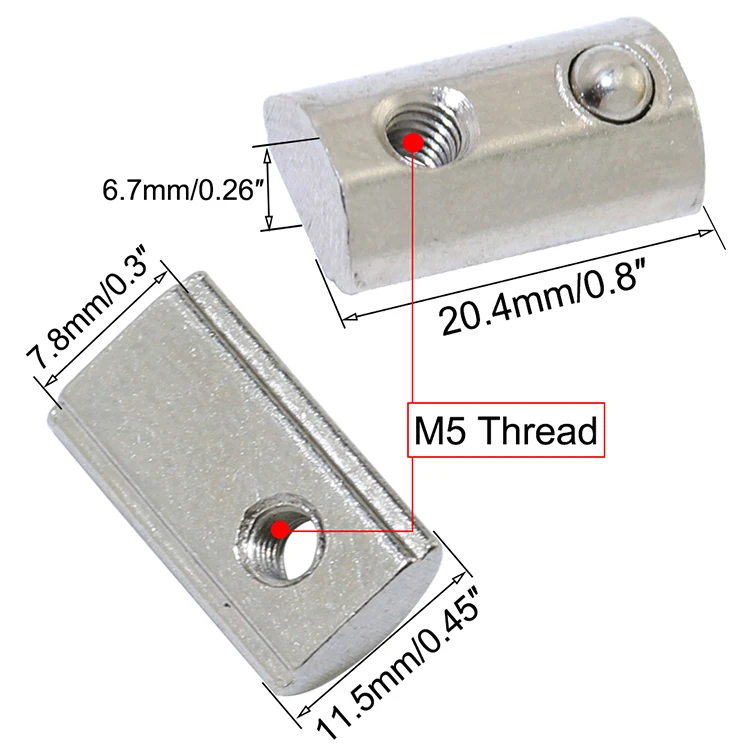 20pcs 3030 CNC M4 M5 M6 M8 полукруглая эластичность пружинная шайба шариковая гайка для 3030 серии алюминиевый экструзионный профиль