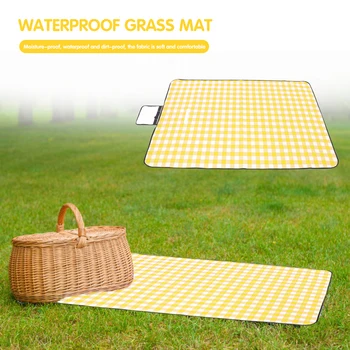 

Outdoor Folding Beach Blanket Pad Plaid Picnic Mat Travelling Moisture Proof Waterproof Easy Carrying Durable Parts