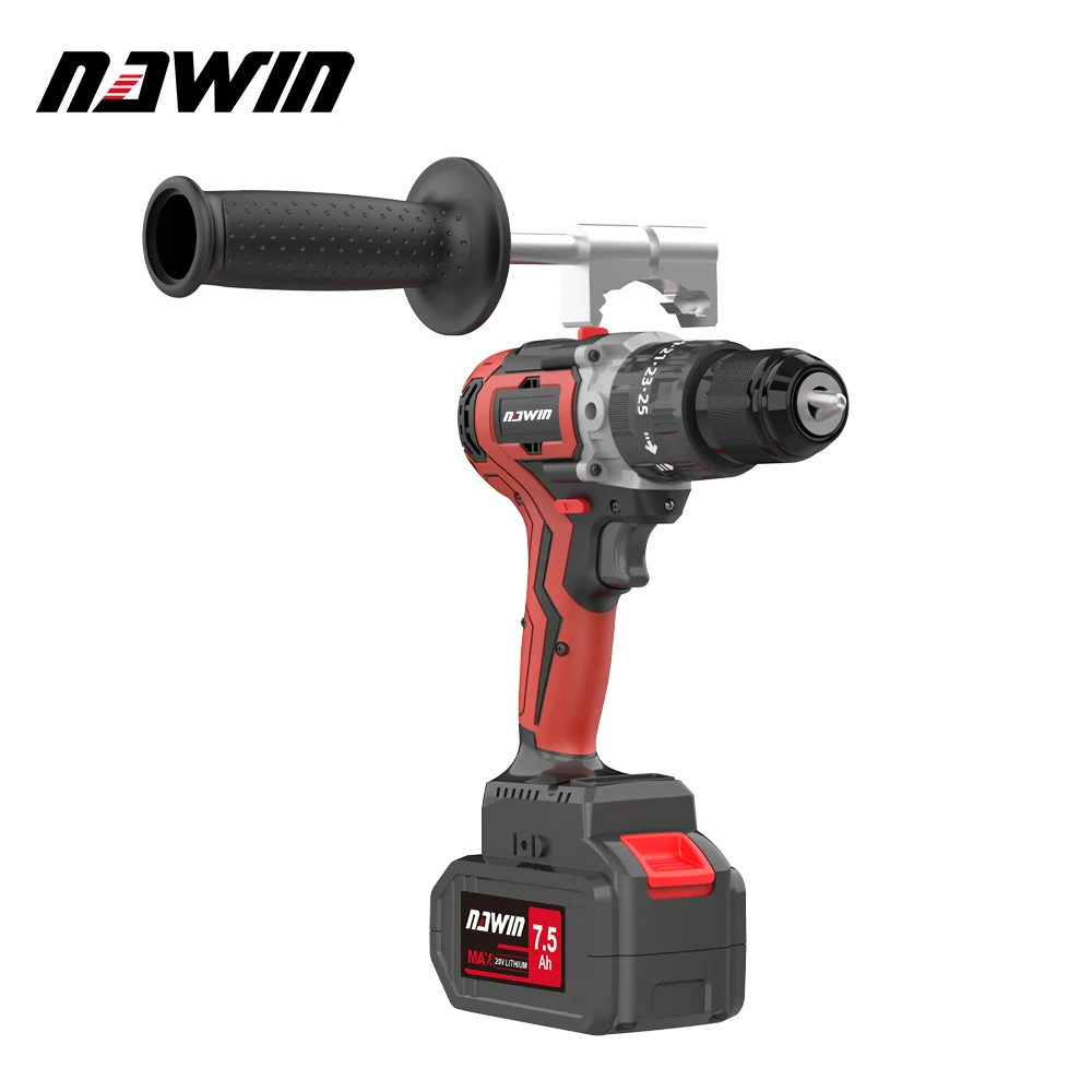 NAWIN 125NM Electric Screwdriver Industrial Electric Ice drill 1/2 Inch 13mm Brushless Impact Concrete Drill For Fishing