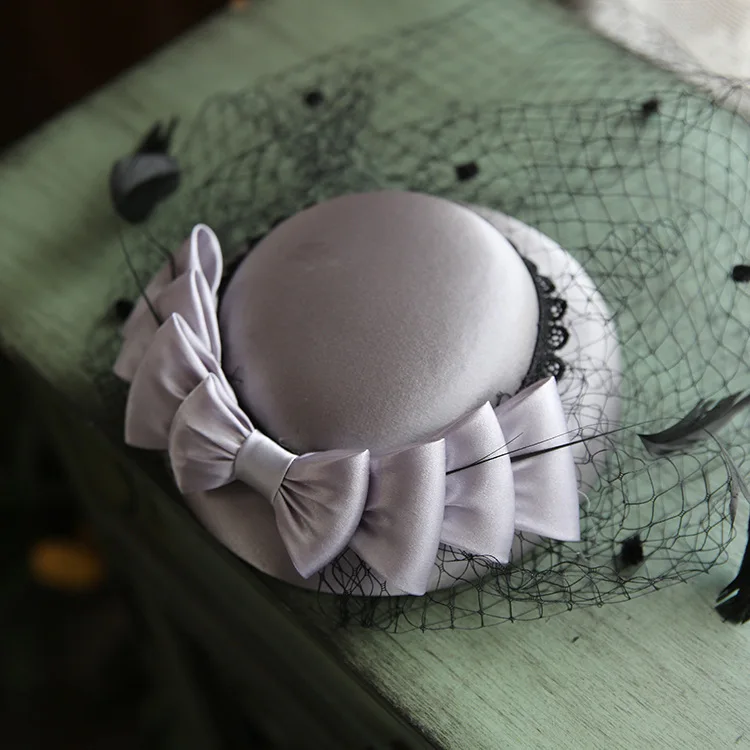 Новинка; ; женская маленькая шляпа-котелок в стиле ретро; шапка-чародей; белая шляпа; черная сетчатая шляпа с жемчужным бантом; церковная шляпа; Праздничная свадебная одежда