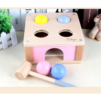 

Colorful Knocking Table Wooden Hammer Ball Toys For Children Learning Education Wooden Blocks Early Learning Funny Toys