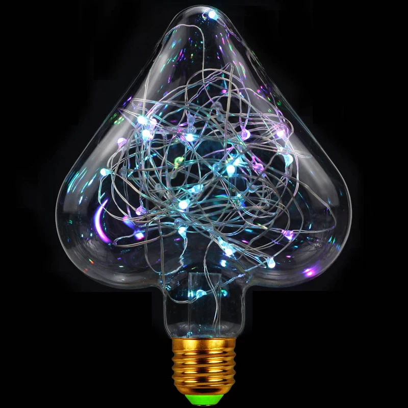 Светодиодный Медный провод лампа любовь RGB красочные стетящиеся волосы