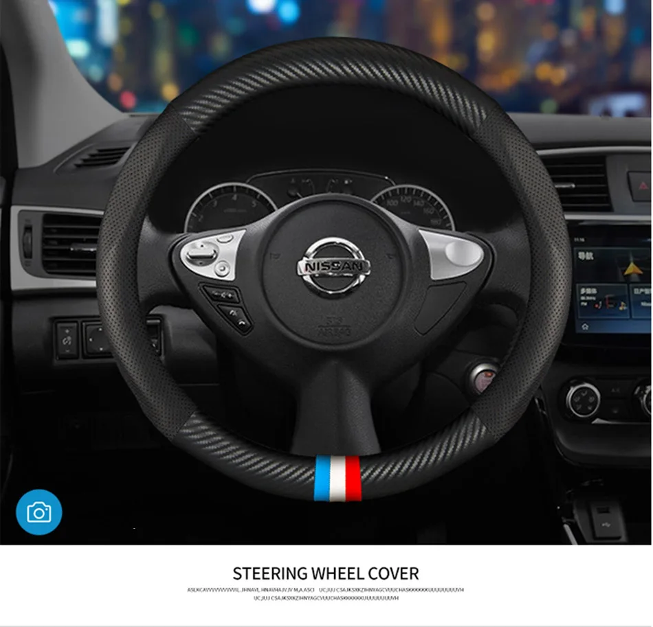 Genuine Leather car steering wheel cover For nissan qashqai j10 almera n16 note x-trail t31 leaf patrol y61 juke steering wheel