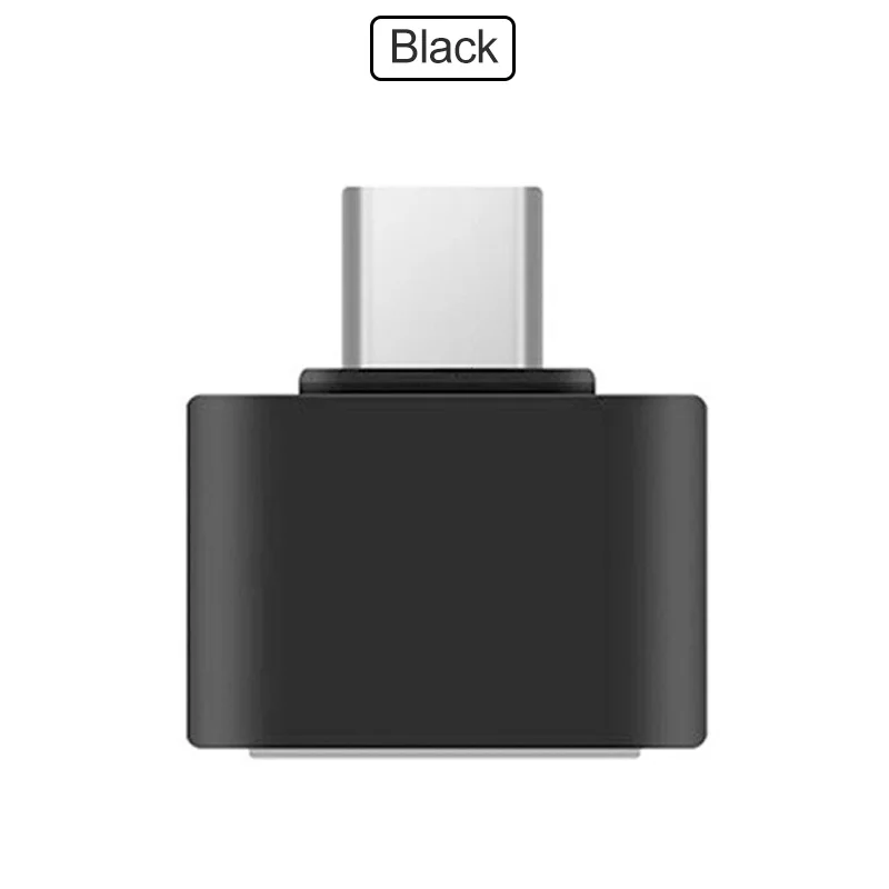 Черный Usb type C OTG адаптер для Xiaomi mi Note 10 Pro 5 6 8 9 SE A1 A2 A3 Lite F1 OTG ридер конвертер данных для Red mi Note 8T 7 8 Pro - Цвет: Черный