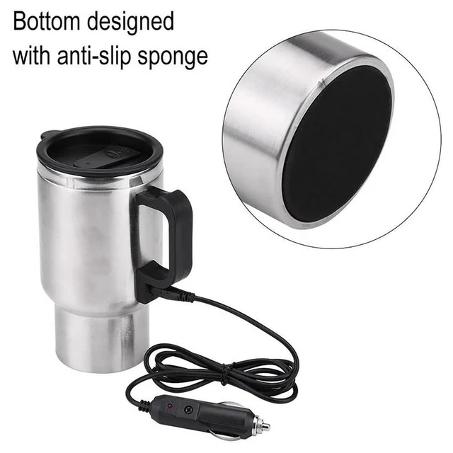 450ml Car Heating Travel Cup Stainless Steel Electric Mug Car Coffee Cup  Warmer with DC 12V