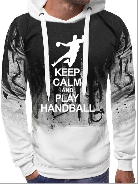 Белый Мужские толстовки MAGLIA MAGLIETTA Swea UOMO SPORT PALLAMANO KEEP CALM HANDBALL 2019tte - Цвет: Белый