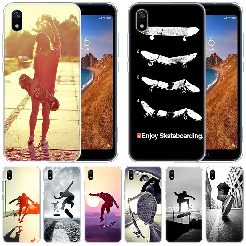

luxury Silicone Case Skateboarders for Xiaomi Redmi K20 Pro 7 7A 6 6A 4X 5 Plus S2 GO Note 8 7 6 5 Pro 4 Fashion Cover