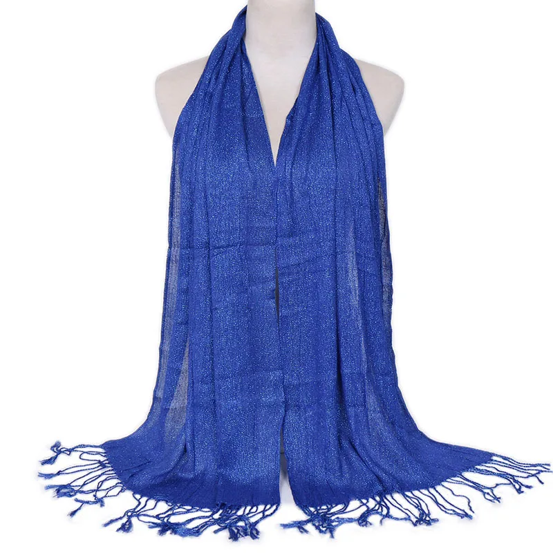 Женская шаль пашмины женский шарф с кистями плетёный золотистый тон хиджаб платок-шарф 170*60 Foulard Femme