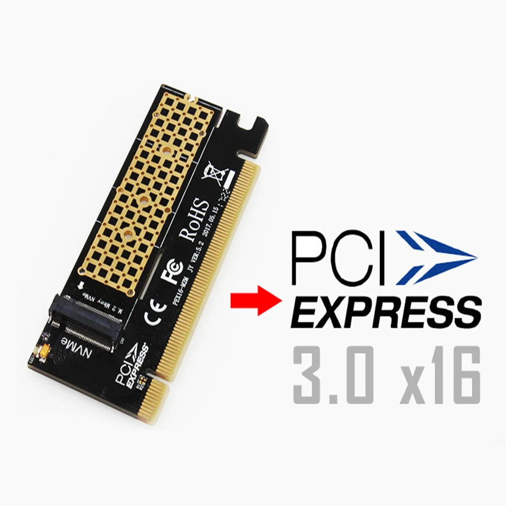 M.2 NVMe SSD адаптер M2 на PCIE 3,0X16 контроллер карты M ключ интерфейс Поддержка PCI Express 3,0x4 Размер 2230-2280 M.2 полная скорость