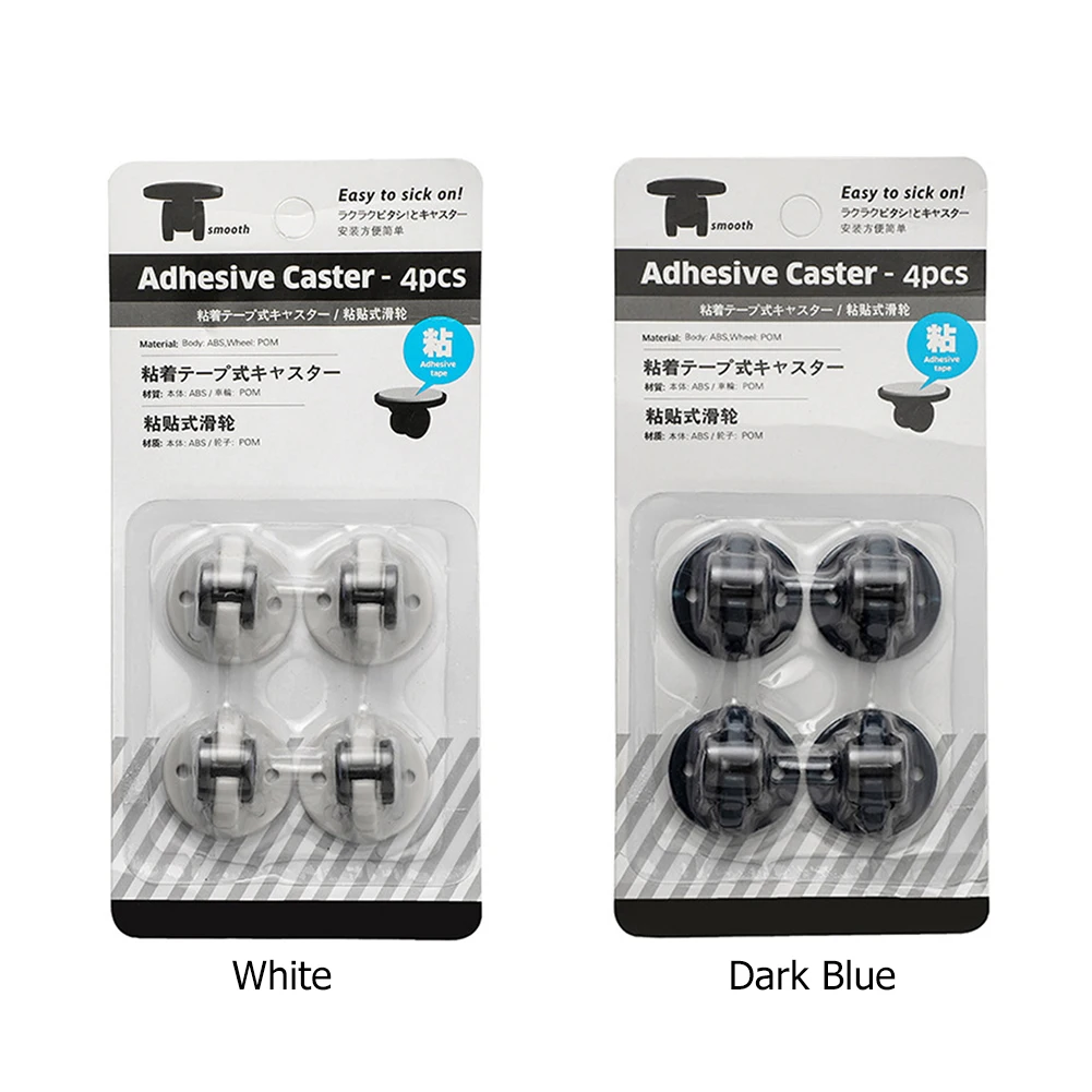 Dark Blue 4pcs Adhesive Swivel Casters Furniture Wheel for Storage Box 