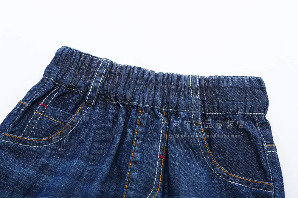 0302-10 детская одежда лето стиль классические однотонные повседневные джинсовые шорты для мальчиков