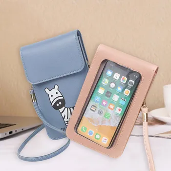 

Bags For Women PU Leather Cell Phone Case Crossbody Shoulder Bag Wallet Portable Case Transparent Coin Mobile Phone Bags d0
