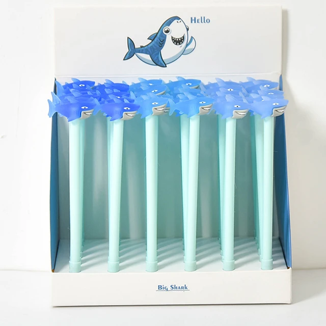 Stylos Requin Drôles Coréens Kawaii, 12 Pièces/lot, Bille À