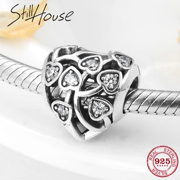

Like Crystal CZ Charms heart shape beads Sterling Silver 925 fit Original Diy Pandora Charm Bracelet Jewelry making