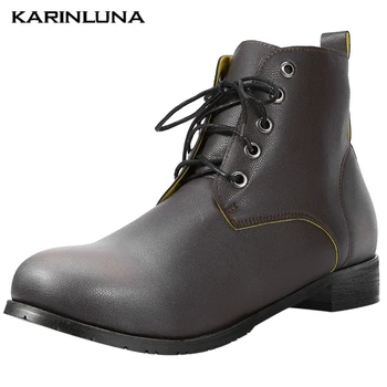 

Karinluna Brand New Plus Size 48 Autumn Winter Shoes Vintage Ankle Boots Top Quality Booties Women
