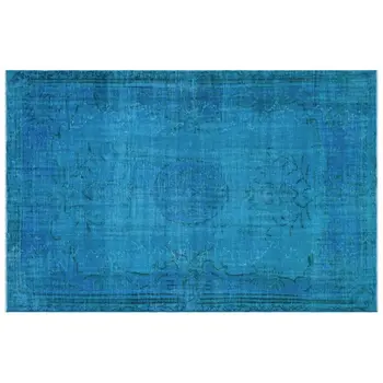 

Handmade Blue Vintage Overdyed Turkish Area Rug 195x292 Cm-6'5''X9'7''
