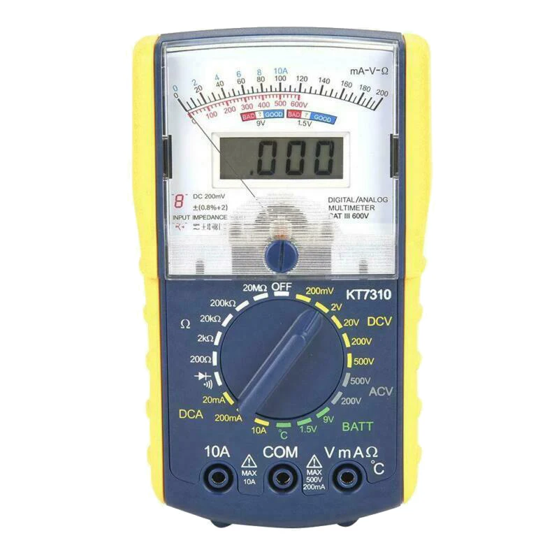 1Piece KT7310 High Precision Handheld Dual Display Analog Digital Multimeter Gauge LCD Digital Multimeter Tester Voltmeter