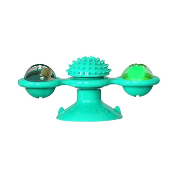 

Windmill Cat Toy with Led Ball and Catnip Ball, Cat Turntable Teasing Interactive Toy