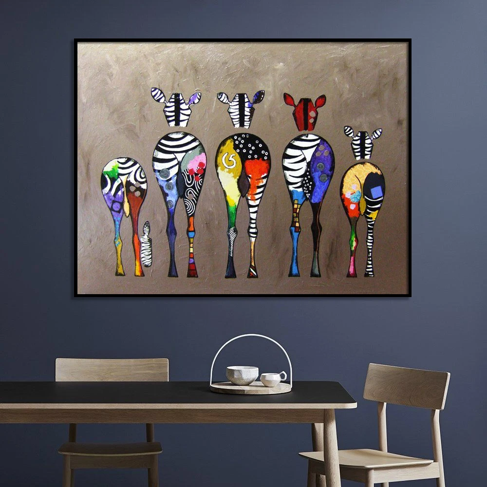 Абстрактная Зебра холст художественные картины на стену Красочные животные художественные принты Африканские животные художественные картины для гостиной стены