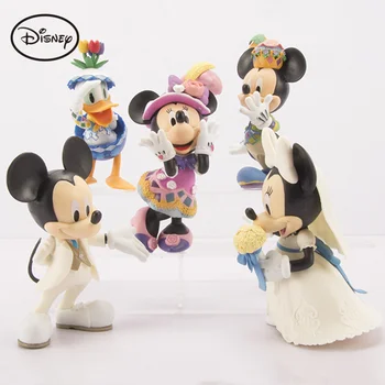 

5pcs/set Disney Anime Figures Mickey Mouse Minnie Princess Donald Duck Cute Doll Toy Action Figma Model Decor Birthday Gift Doll