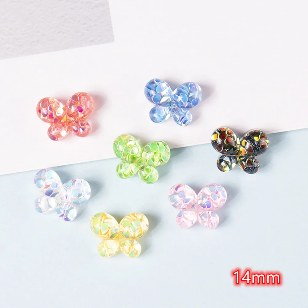 

New Butterfly Cartoon Flat Back Resin Cabochons 20pcs Sparkle Butterflies Scrapbooking DIY Jewelry Craft Decoration Accessories