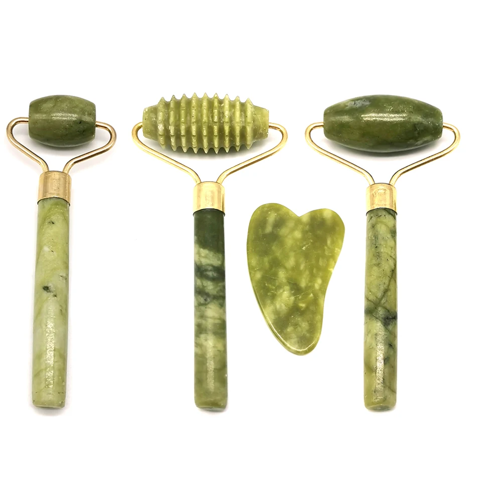 Rodillo rascador Gua Sha para masaje corporal, masajeador Facial de piedra de Jade, tabla de raspado, herramienta de relajación para la salud, SPA y fisioterapia