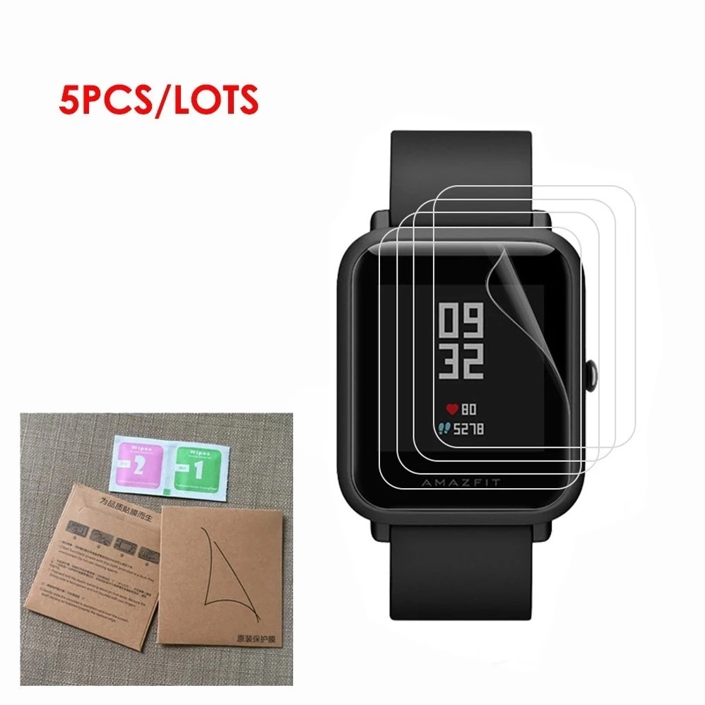 

5 pcs Soft TPU Full Cover Screen Protector for Xiaomi Huami Amazfit Bip BIT Smart Watch Explosion-proof Protective Film Guard