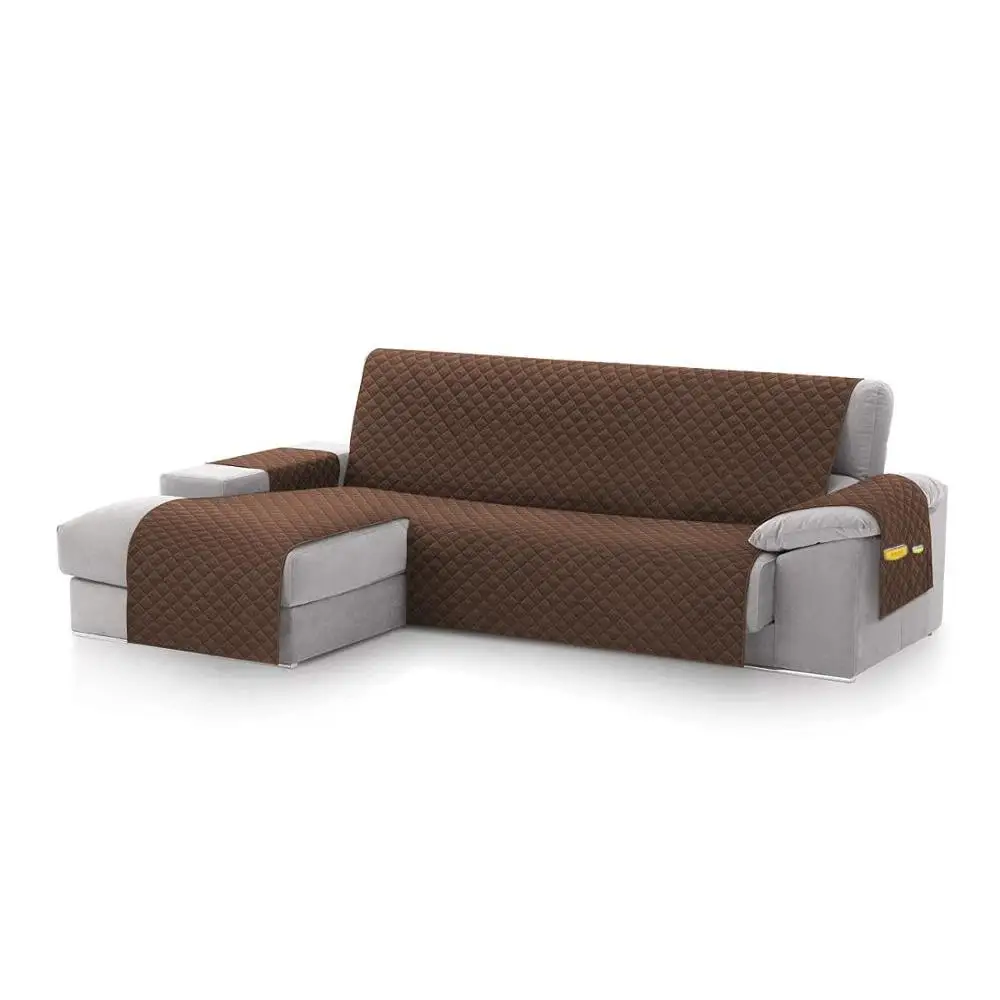 Funda sofá - cubre sofá - universal - forro sillón - Chaise Longue - Reversible con ajustes y Bolsillos - 5 colores